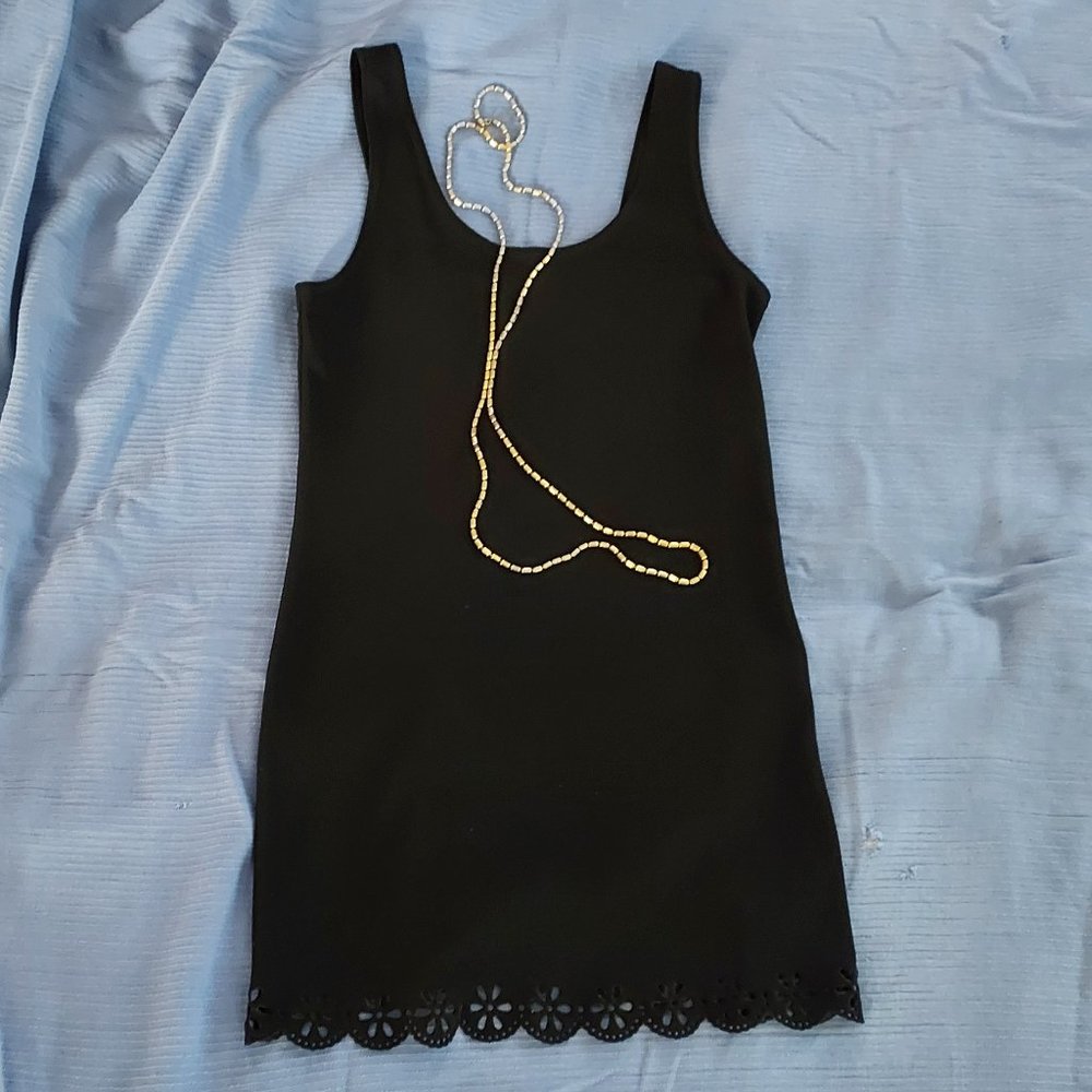 Little Black Dress, minidress with cutout hem design